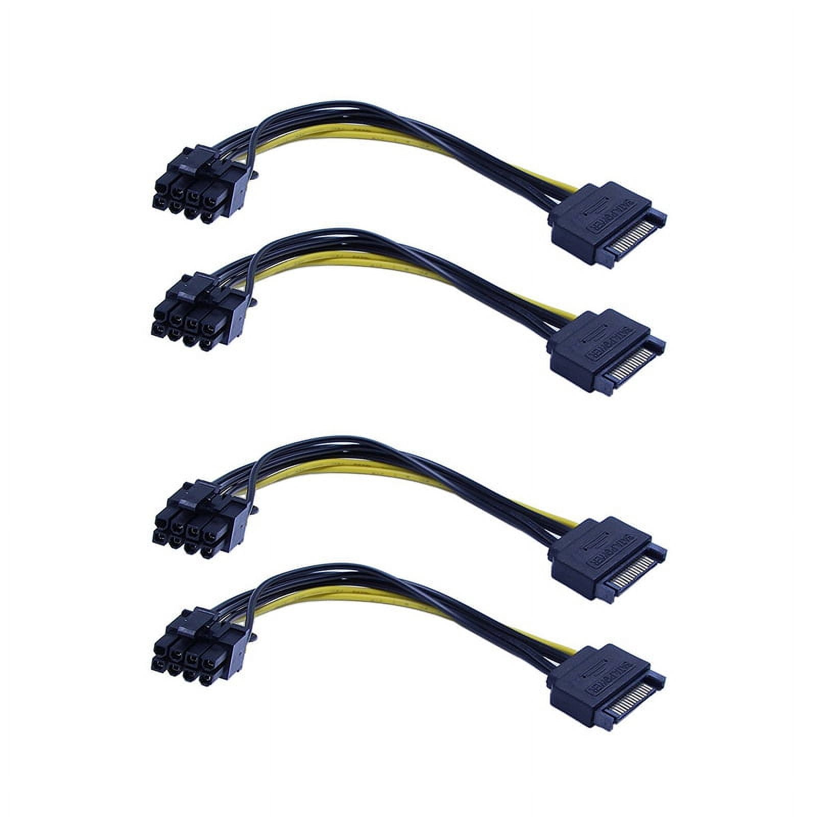 30 PCS New 15Pin Male to 8Pin(6+2) PCI-E Power Supply Cable 20cm Cable 15-Pin to 8 Pin Cable 18AWG Wire,30 cords,yellow & black