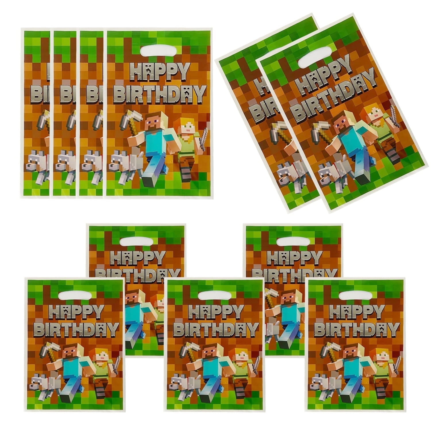 30 PCS Pixel Mining Gift Bag Minecraft Gift Bag Minecraft Goodie Bag Pixel Style Gamer Party Supplies Bag