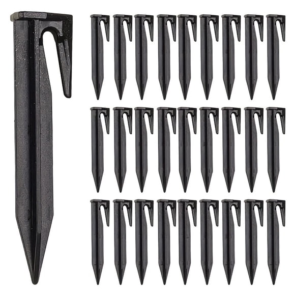 30 PCS Plastic Ground Stakes, 3.54 Inch Landscape Edging Nails, Heavy Duty Anchoring Pins for Lawn Cable, Signal Wire, Trimmer Line & Garden Boundary