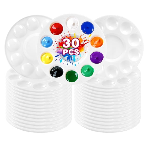 30 PCS Plastic Paint Trays, White Art Painting Palettes Watercolor Palette Painting Tray for Students DIY Craft School Project Art Class