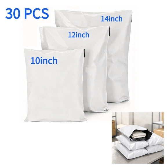 30 PCS Poly Mailers Assorted Sizes 10x12,12x15,14x16, Self Seal Shipping Bags, Waterproof Tear-Proof Mailing Envelopes for Small Business Boutique Apparel Shipping Supplies