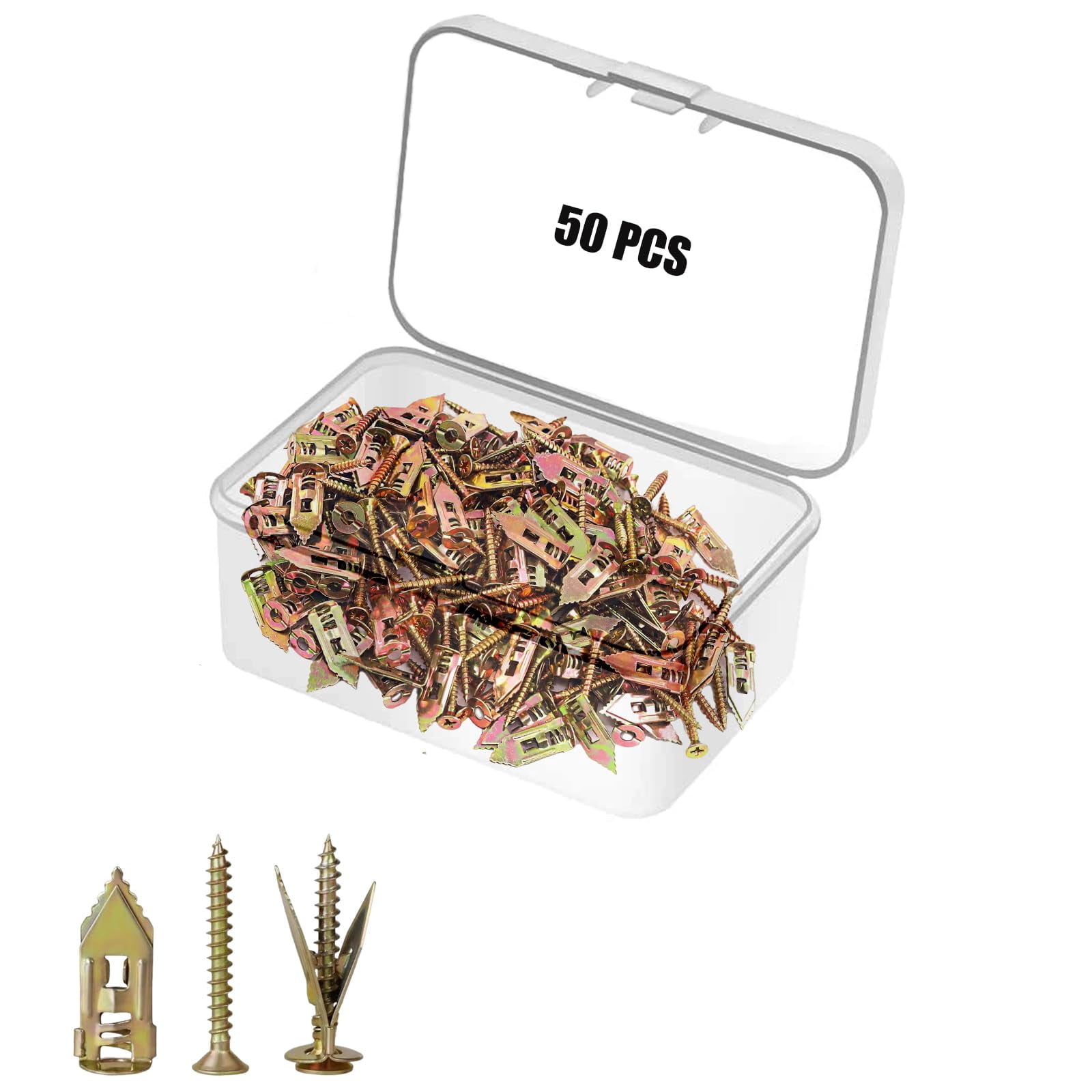 30 PCS Self Drilling Drywall Anchors with Screws Kit, Used On Drywall, Plaster Board, Sheetrock, and Hollow Wall (0.47x1.18'' Self Drilling Anchors and 0.15 x1.38'' Screws)