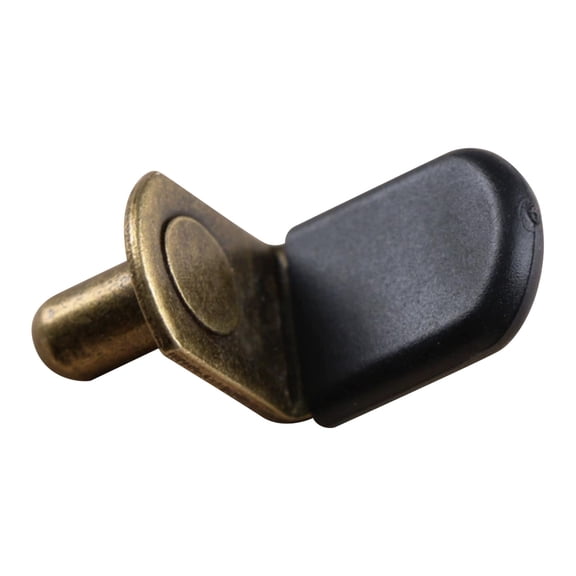 30 PCS Shelf Support Pegs, 1/4 Inch L-Shaped Clips with Rubber Sleeve, Cabinet Shelf Pegs for Bookshelves Glass Corner Shelf Cabinet Furniture, Antique Bronze