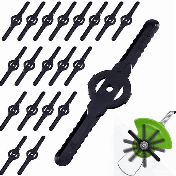 30 PCS String Trimmer Head Blades Replace, Weed Eater Wacker Blades Plastic Replacement, Universal Weed Warrior Trimmer Head, Cutter Accessories for Cordless Grass Trimmer Lawn Mowers, Black