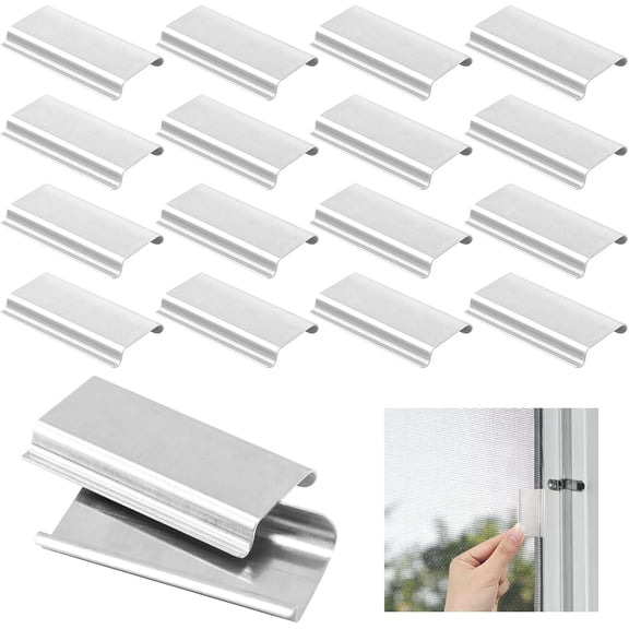 30 PCS Window Screen Pull Tabs Replacement, Durable Window Screen Spline Channel Pull Lift Tabs, Window Screen Clips for Flat Spline, Aluminum Anti-UV Dont Broken Like Plastic Pull Tabs in Sunlight