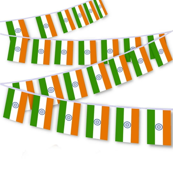 30 PCS india Flag String,32 FT indian Bunting,Decoration Banner for Outdoor Indoor Patio Yard Decor