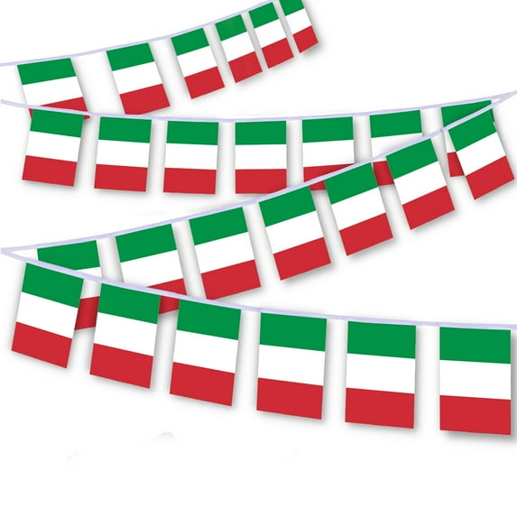 30 PCS italy Flag String,32 FT Italian Bunting,Decoration Banner for Outdoor Indoor Patio Yard Decor