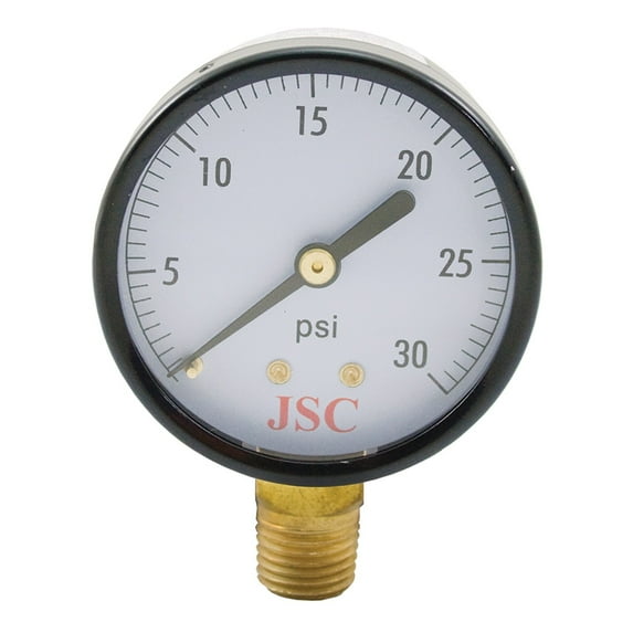 30 PSI Pressure Gauge, 2" Face,PartNo G60030 JonesStephens