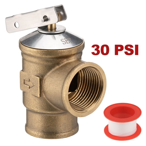 30 PSI Pressure Relief Valve, 3/4"FNPT Female Inlet & Outlet 0342691 for Hot Water Boilers & Hydronic Heating Systems up to 510,000 BTU