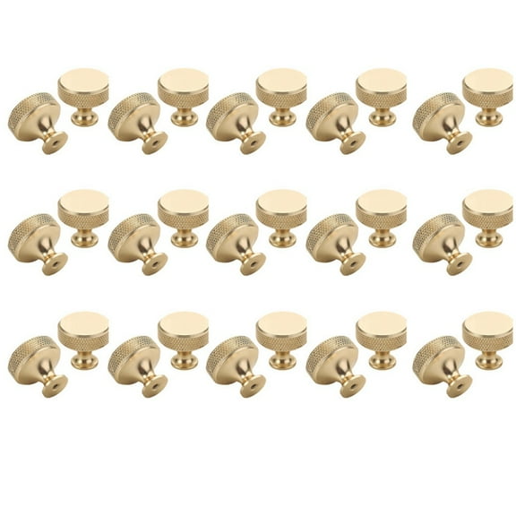 30 Pack 1.2 Inch Brushed Gold Cabinet Knobs Knurled Kitchen Cabinet Knobs Gold Drawer Knobs Round Dresser Knobs