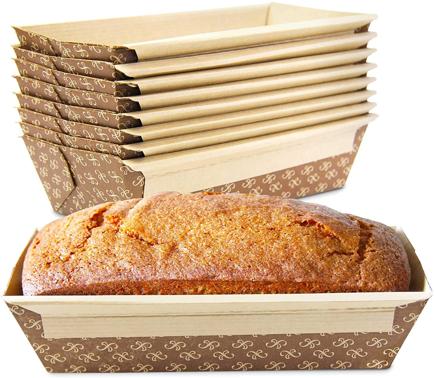 Solut 31905-0380 3/4 lb. Bake and Show Corrugated Kraft Oven Safe Paper  Bread Loaf Pan - 380/Case
