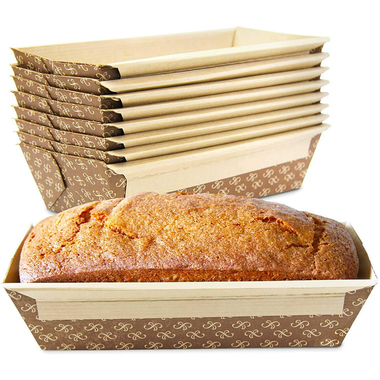 30 Pack] 1 LB Kraft Paper Bread Loaf Pan Disposable Corrugated Recyclable  Bakery Pastry Rectangle Pans with Artisan Print for Baking, Microwave  Freezer and Oven Safe 