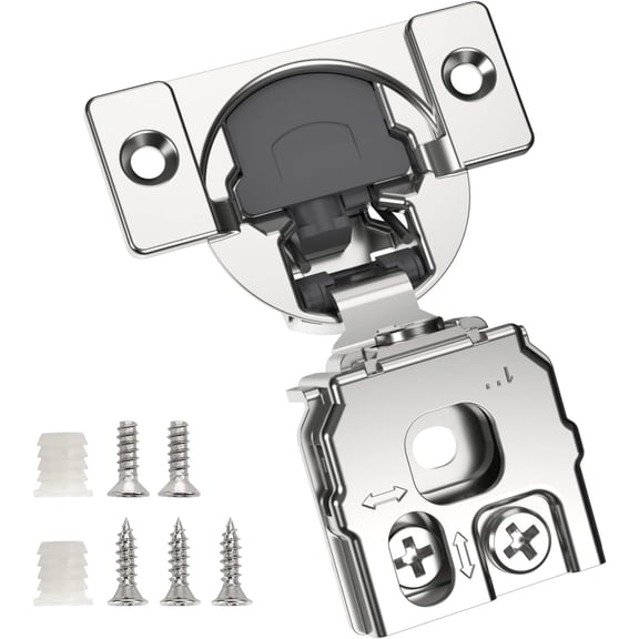 30 Pack 1" Overlay 3D Soft Close Concealed Hinge for Face Frame Door, Smooth Slow Self Closing Hinges, Satin Nickel, Hidden 105° Open Angle Stainless Steel Hinge for Kitchen Cabinet Door