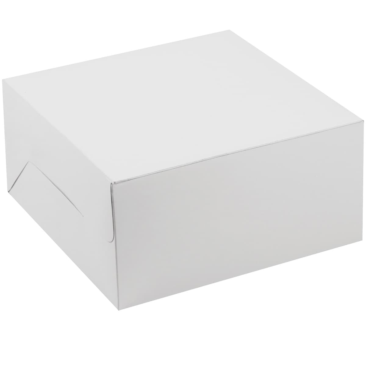 Joyful Party Deep Square Cardboard Box with Lid, 10x10 inch, White Deep Gift Box, 2 Packs of 4 (8 Total)
