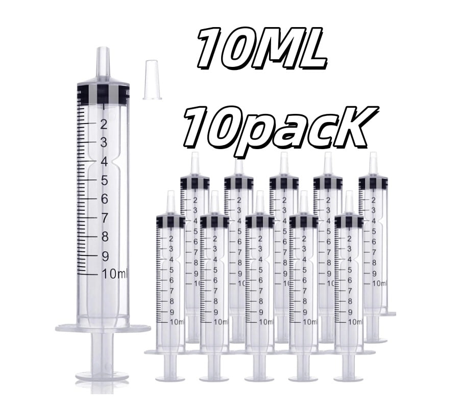 30 Pack 10ml/cc Plastic Syringe Small Syringe with Tip Cap ...