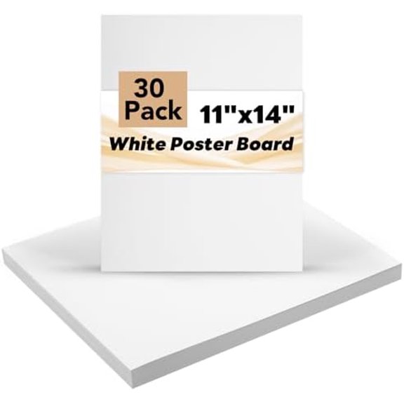 30 Pack 11x14 Inch White Poster Board, 230gsm Heavyweight White Cardstock Premium Poster Paper for Vision Boards DIY Projects Posters Presentations and Crafts