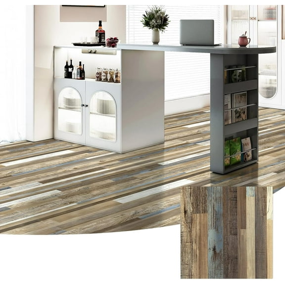 30-Pack 12×12in Vinyl Flooring Tiles - Effortless Peel and Stick Floor Tiles for Kitchen, Dining Room, Bedrooms, 30 Sq. Ft (Brown Segment)