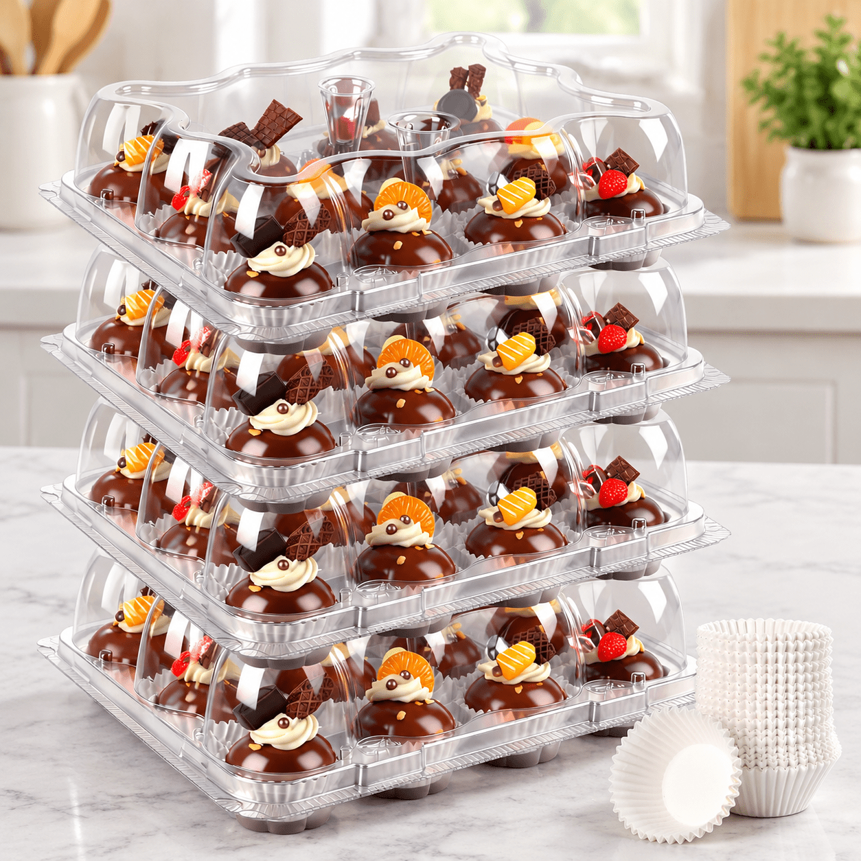 Would Sign Language Count 30 Pack 12 - Count Mini Cupcake Containers with 360 Liners - Walmart.com
