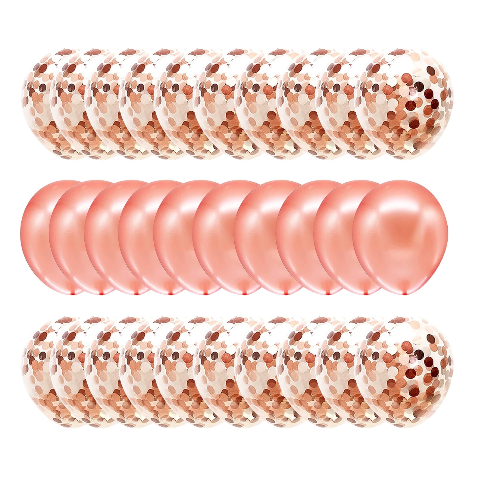 30 Pack 12 inch Rose Gold Latex Confetti Balloons, Rose Gold Balloon Kit for Birthday Party Wedding Decoration