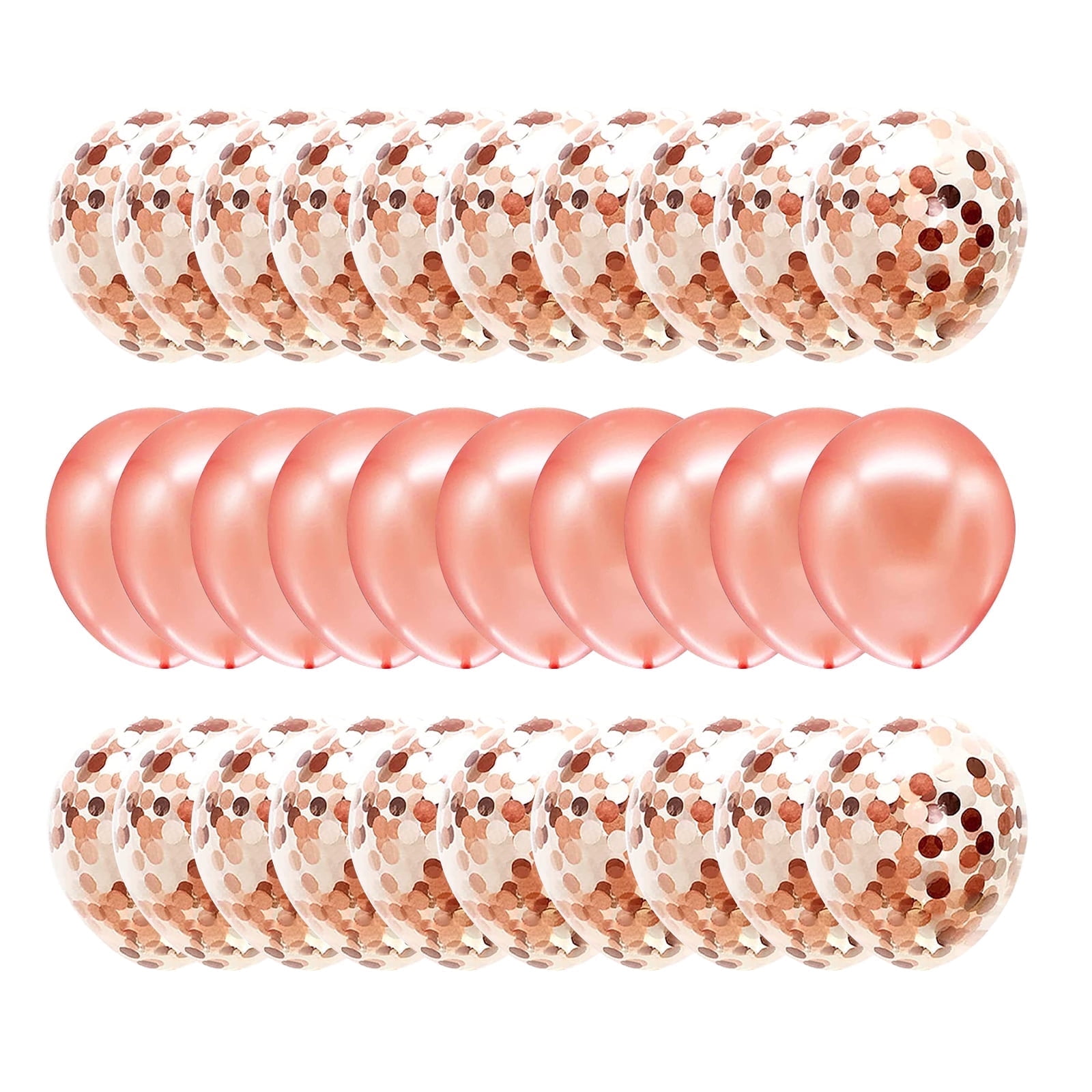 30 Pack 12 inch Rose Gold Latex Confetti Balloons, Rose Gold Balloon Kit for Birthday Party Wedding Decoration