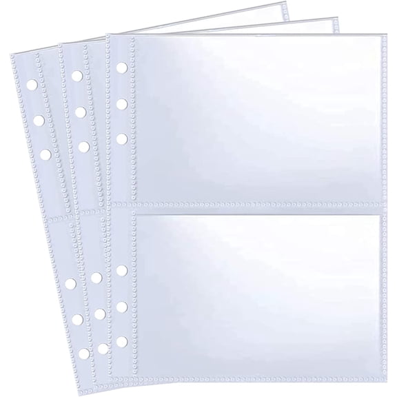 30 Pack 120 Pockets 3.5x5” Photocard Sleeves for 6 Ring A5 Binder, Ultra-Clear Photo Sleeves, Double-Sided 2 Pocket Photo Pages, Top Loading Photo Sheet Protector for Photos, Postcards, Seed Packets