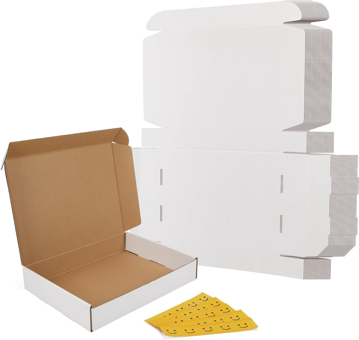 30 Pack 12x9x2 Shipping Boxes, White Corrugated Cardboard Mailer Box ...
