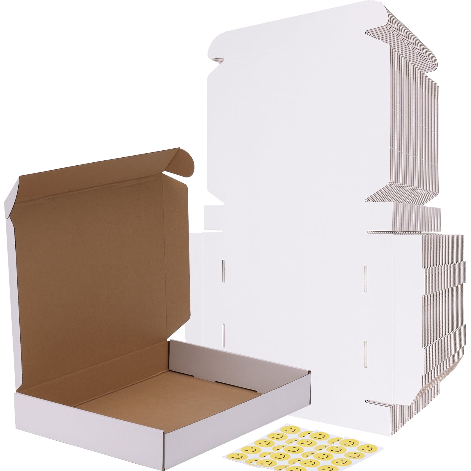 30 Pack 13x10x2 Shipping Boxes, White Corrugated Cardboard Boxe for ...