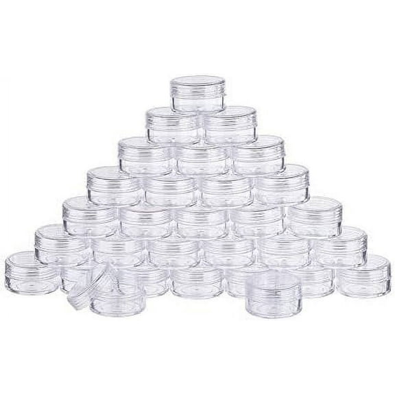 30Pack 15ml Round Clear Plastic Bead Jars with Screw Caps