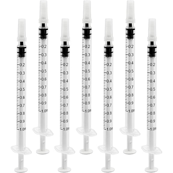 30 Pack 1ml Syringe for Liquid, Plastic Syringes without Needle, Sterile & Individually Wrapped, 1cc Small Syringe for Scientific Labs, Colostrum Collect, Pet Feeding, Oral, No Needle