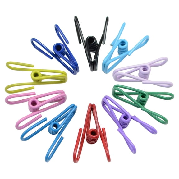 30 Pack 2 Inch Chip Clips, High Elasticity PVC Coated Metal Clips forBags Clothes Laundry Office, Assorted 10 Colors Multicolor