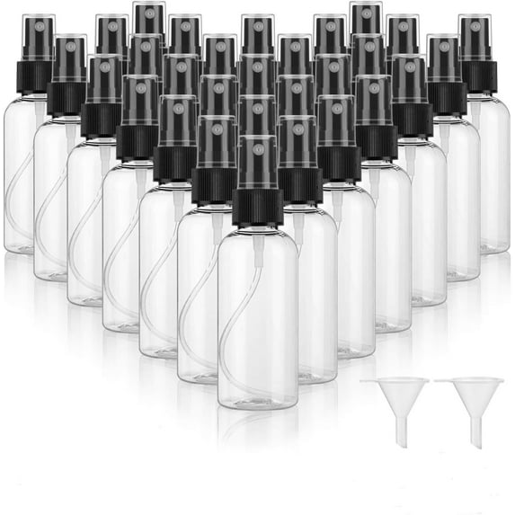 30 Pack 2 oz Fine Mist Mini Clear Spray Bottles with Pump Cap - for ...