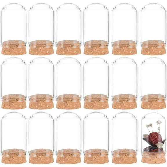 30 Pack 20ml Glass Jars Bottles Glass Display Cloche Dome Decoration Bottles 1.95x1.2" with Cork Stoppers
