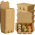 thumbnail image 1 of 30 Pack 50 oz Paper To Go Containers, 3 Compartment Kraft Brown Take Out Food Boxes, Disposable Microwave Safe Leak-Proof and Grease-Resistant for Restaurant, Catering, Office and Takeout Use, 1 of 7