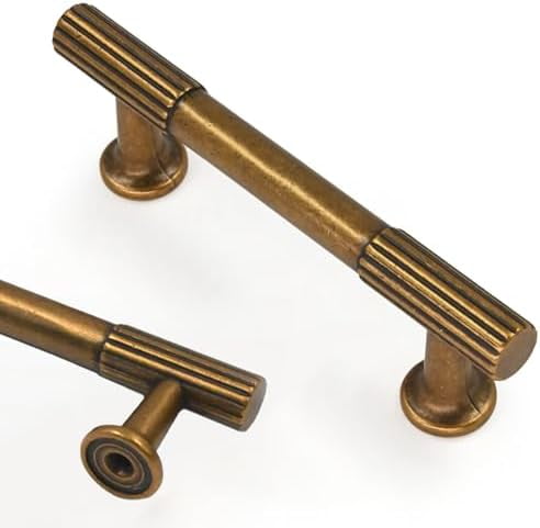 30 Pack 3 Inch(76mm) Antique Brass Cabinet pulls Kitchen Cabinet Handles, Cabinet Pulls Kitchen Cabinet Hardware for Cupboard Drawer Pulls