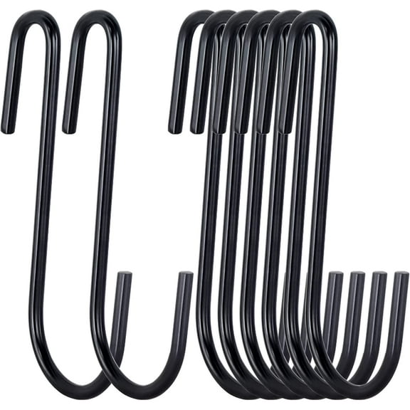 30 Pack 3 inch Heavy Duty S Hooks Black Pan Pot Holder Rack Hooks S Shaped Hanging Hooks Hangers for Kitchenware Spoons Pans Pots Utensils Clothes Bags Towels Plants