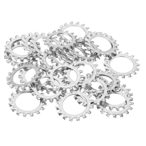 30 Pack 304 Stainless Steel External Tooth Lock Washers, M24 Star Locking Washers for Screw Bolt Mechanical Equipment Fasteners, Silver