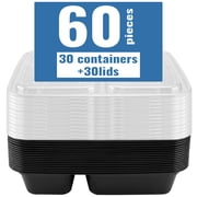 30 Pack 32 oz Meal Prep Containers Reusable, 2 Compartment Food Containers with Lids To Go Containers, Lunch-Microwave,Freezer,Dishwasher Safe