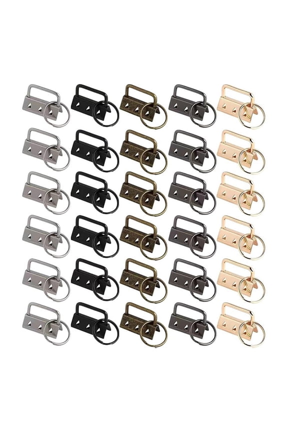 30 Pack 32Mm Metal Color Tail Clip Set 5 Color Metal Ribbon Hanging Clip with Key G4682