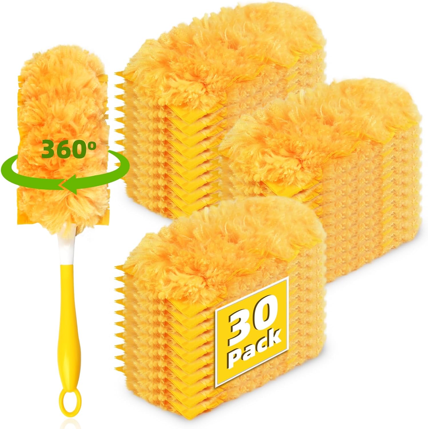30 Pack 360 Dusters Refills for Swiffer Dusters, Unscented Heavy Duty Duster Kit Disposable