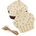 thumbnail image 1 of 30 Pack 4 Inch Wood Cupcake Crafts Unfinished Wood Birthday Cupcake Cutouts Wooden Cupcake Hanging Ornaments DIY Cupcake Craft Gift Tags for Home Party Decoration Craft Project, 1 of 5
