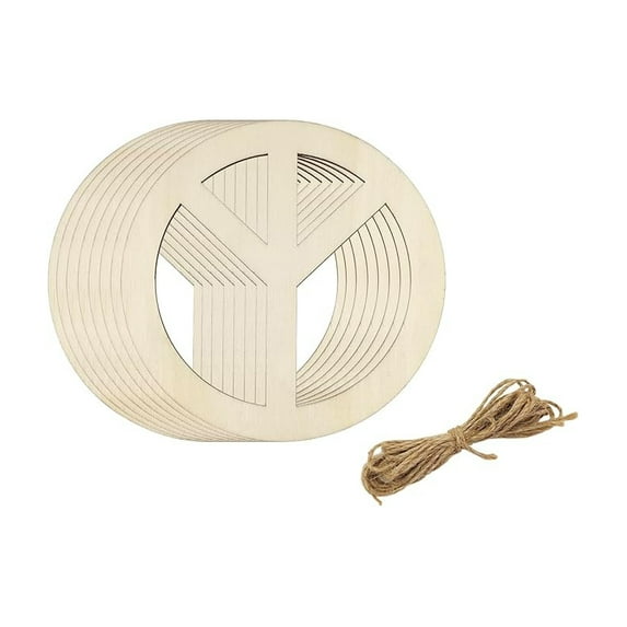 30 Pack 4 Inch Wood Peace Sign Unfinished Wood Pease Sign Cutouts Wooden Peace Sign Hanging Ornaments DIY Peace Craft Gift Tags for Home Party Decoration Craft Project