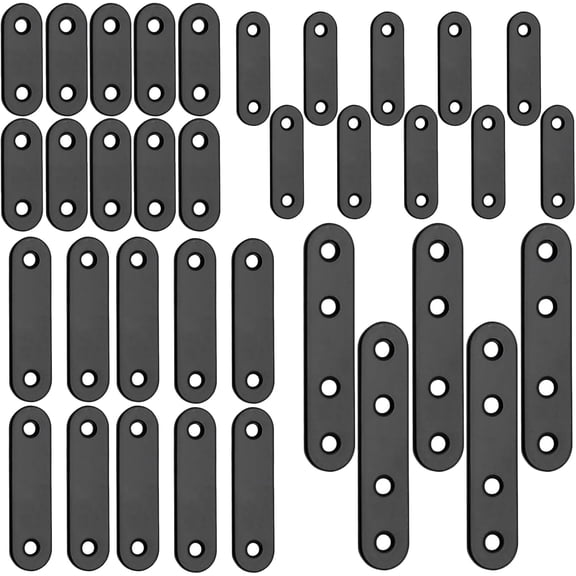 30 Pack 40-80mm Assorted Black Metal Straight Brace Mending Plate for Professional Daily Home Use