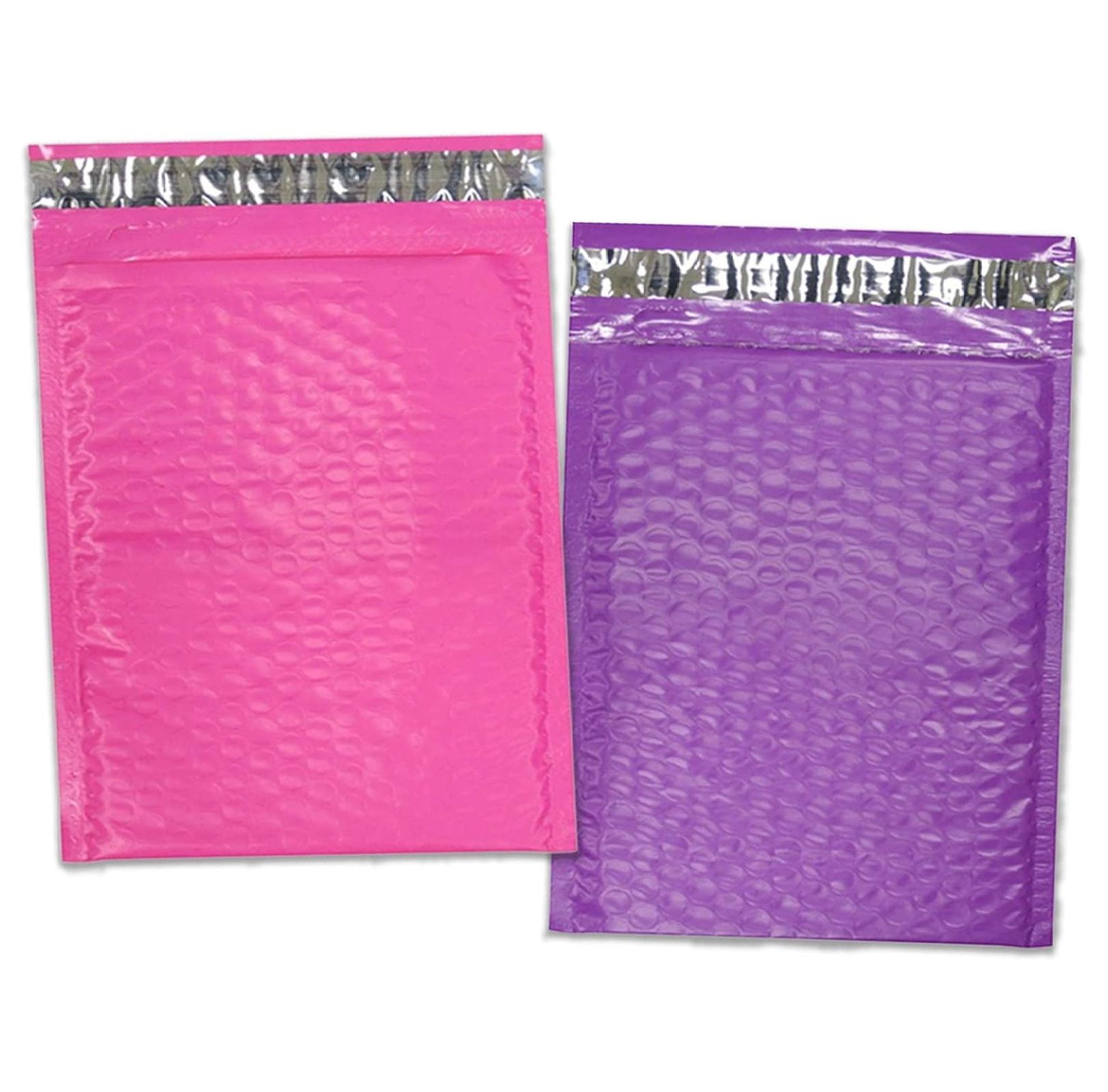 30 Pack 4x8, 6x10", 8x12, 10x15 Inch Hot Pink, Yellow, Purple Assorted Combo Padded Colored Bubble Mailers, Self Seal Mailing Shipping Envelope Bags