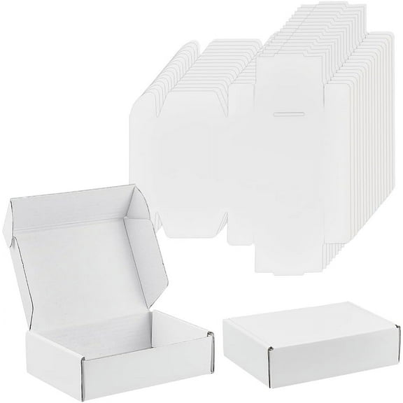30 Pack 5.9x3.9x1.57 inch Small Shipping Boxes White Corrugated Cardboard Box for Small Business Packaging Supplies Mailing Boxes Gift Packing for DIY
