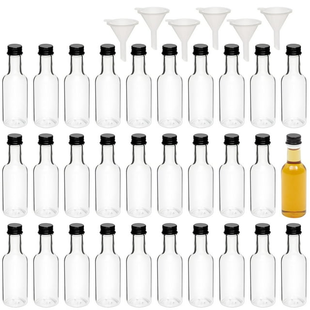 30 Pack 50ml Mini Liquor Bottles with Caps 1.7 oz Small Wine Bottle