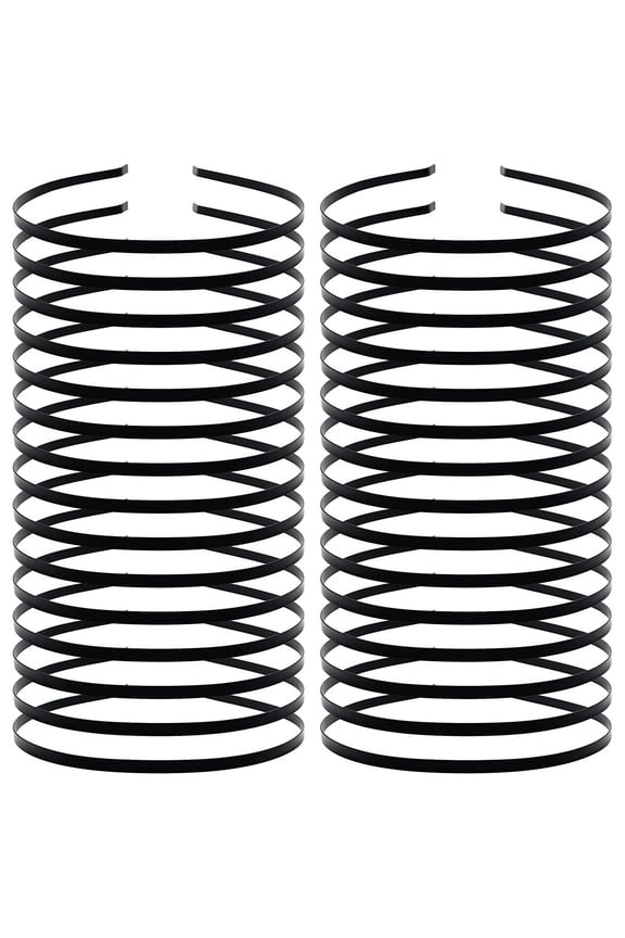 30 Pack 5MM /0.2 Inch Wide Thin Blank Plain Smooth Metal Base DIY Headbands Hair Bands for Women Men Girls Hair Accessories Craft Silver Gold Black (Black)