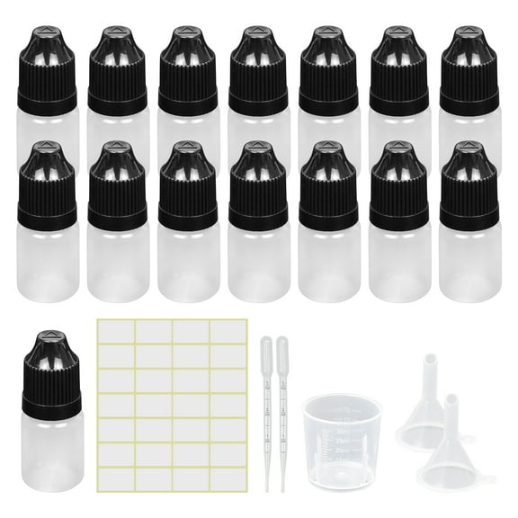 30 Pack 5ml Plastic Dropper Bottle, Plastic Empty Squeezable Dropper Bottles Eye Dropper Dispenser Paint Dropper Bottles with Funnel Measuring Cup Label Transfer Pipette