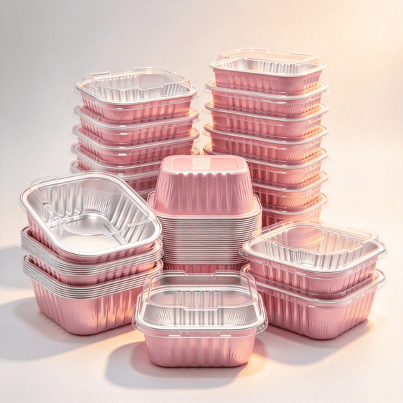 30 Pack 5oz Square Aluminum Foil Pans with Lids, Individual Dessert Cups, Disposable Mini Baking Containers for Cake, Flan, Party & Picnic Food Storage