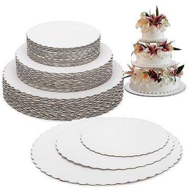 Greaseproof Cake Base 6-Pack 12" White S - Waxed Greaseproof Cardboard Cake Circles For Baking & Decorating Square Cake Board
