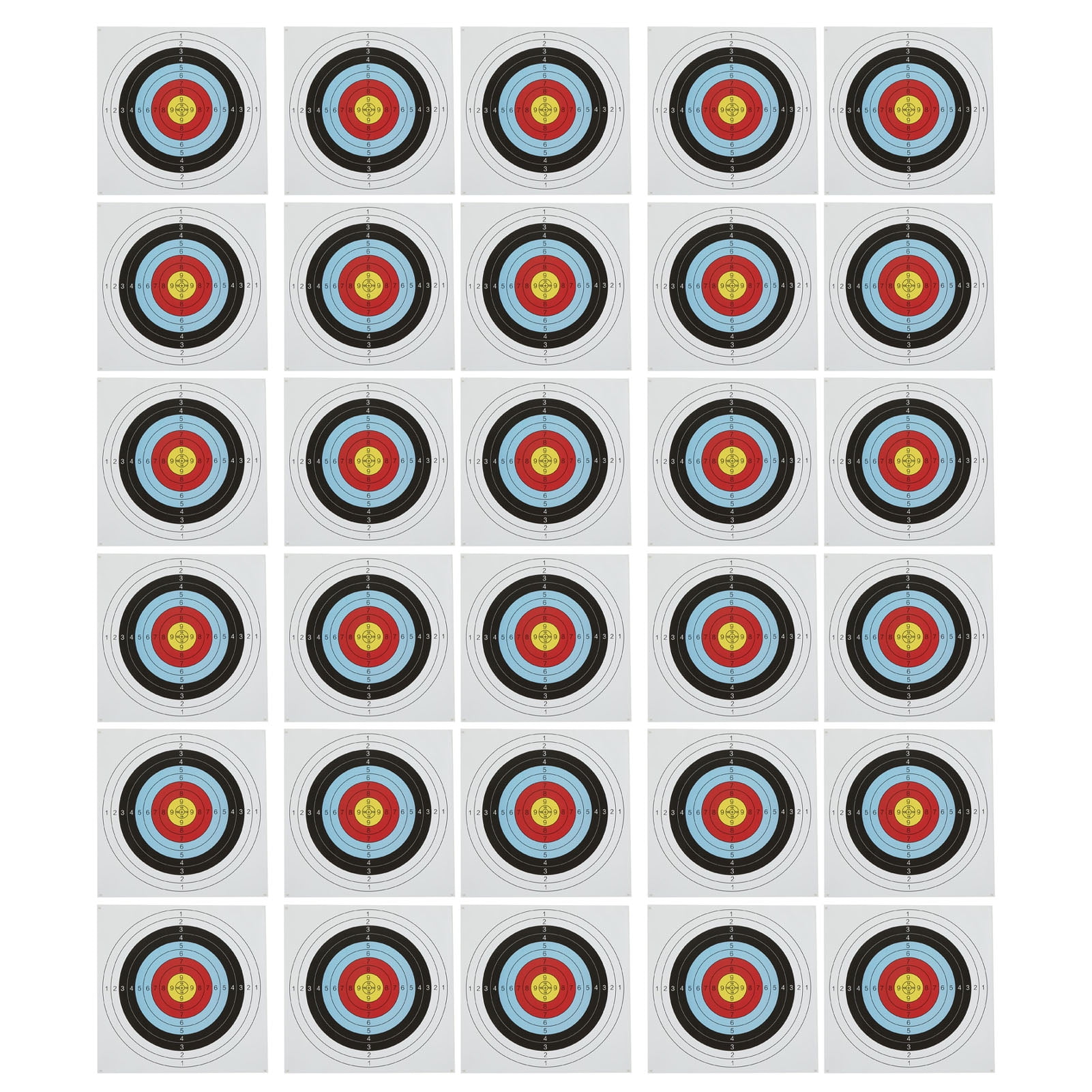 30 Pack 60cm Archery Target Paper Full Ring Archery Compound Anti Curve